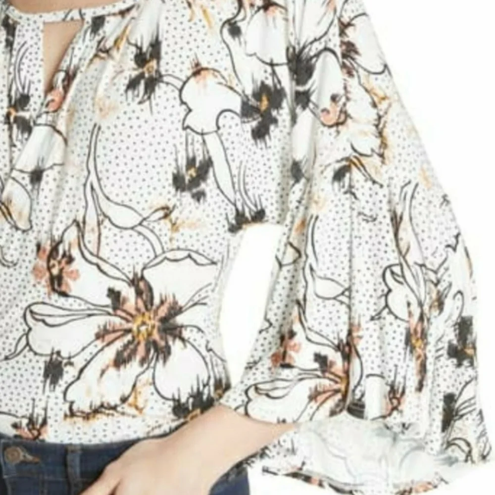FREE PEOPLE Last Time Floral Printed Drape Blouse NWT sz M